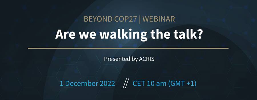 Beyond COP27 webinar - Are we walking the talk?