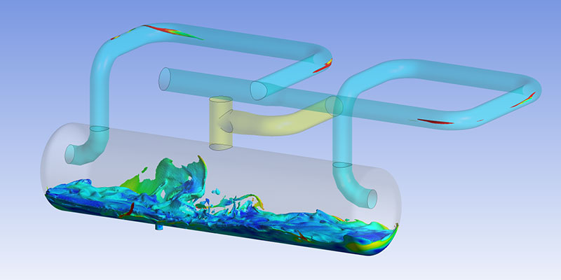 Knock-out drum computation fluid dynamic model before