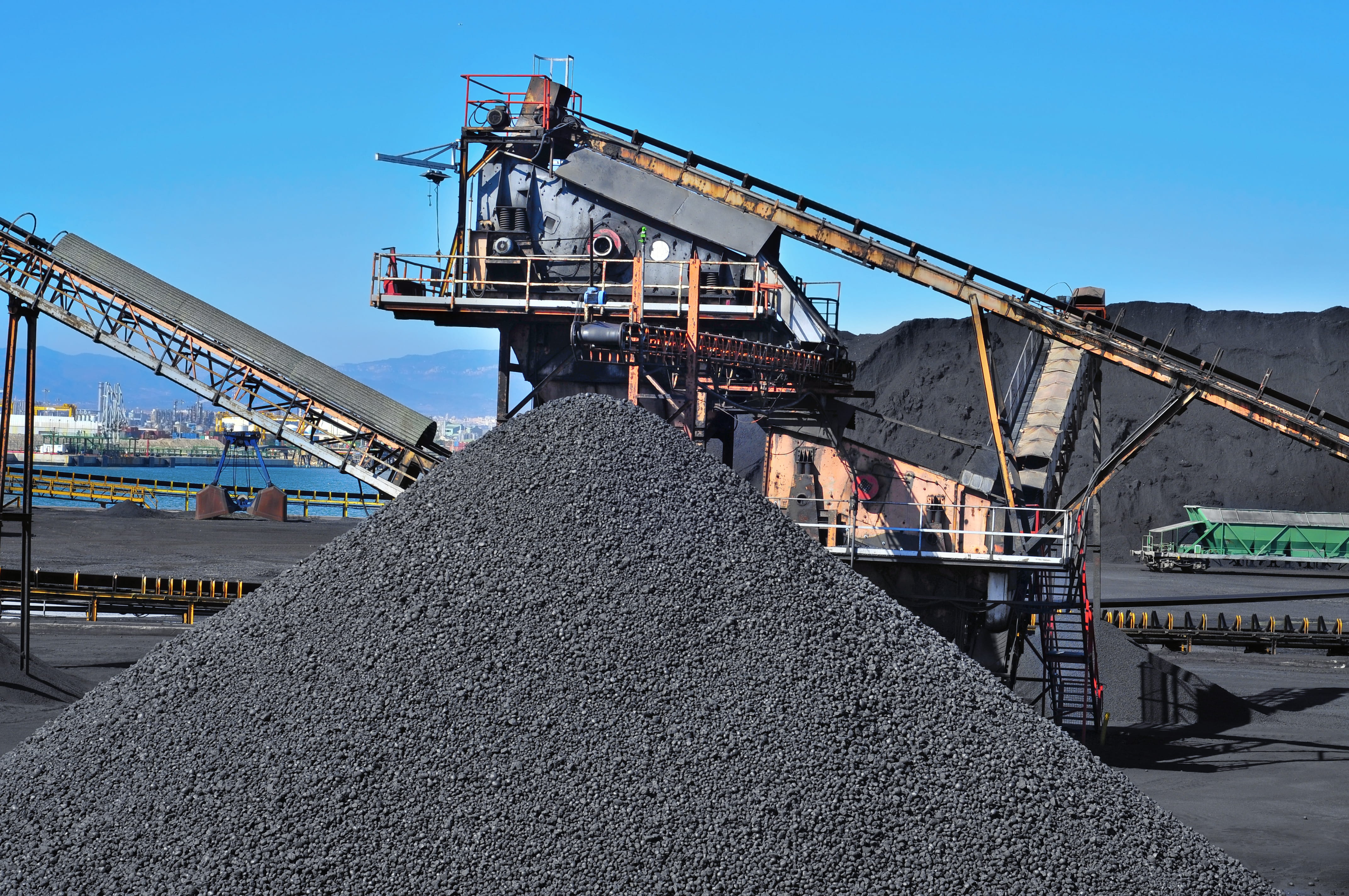 Machinery and coal pile