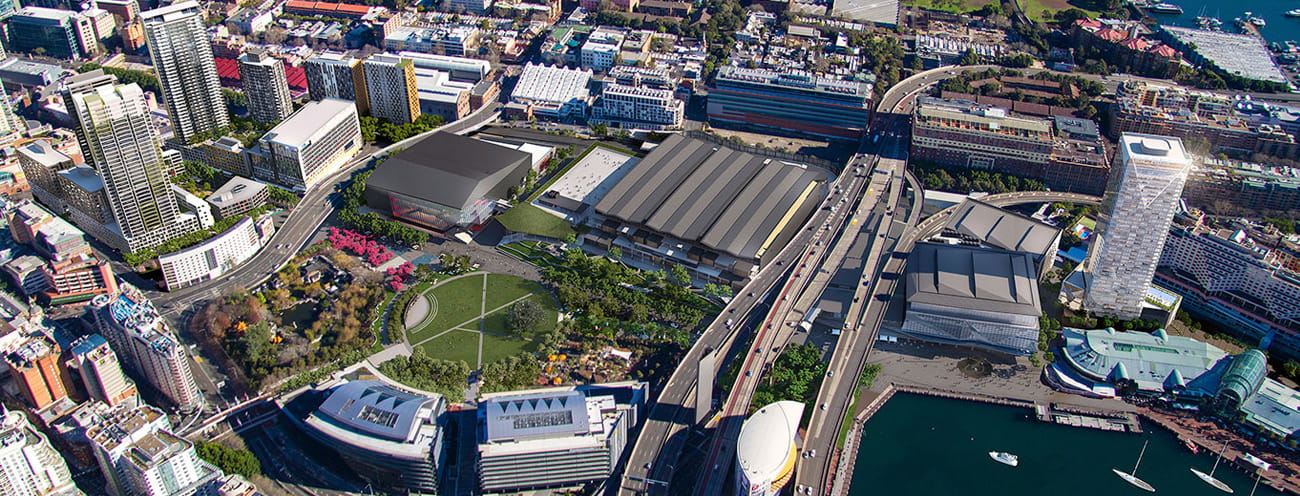 Aerial view of darling harbour sydney