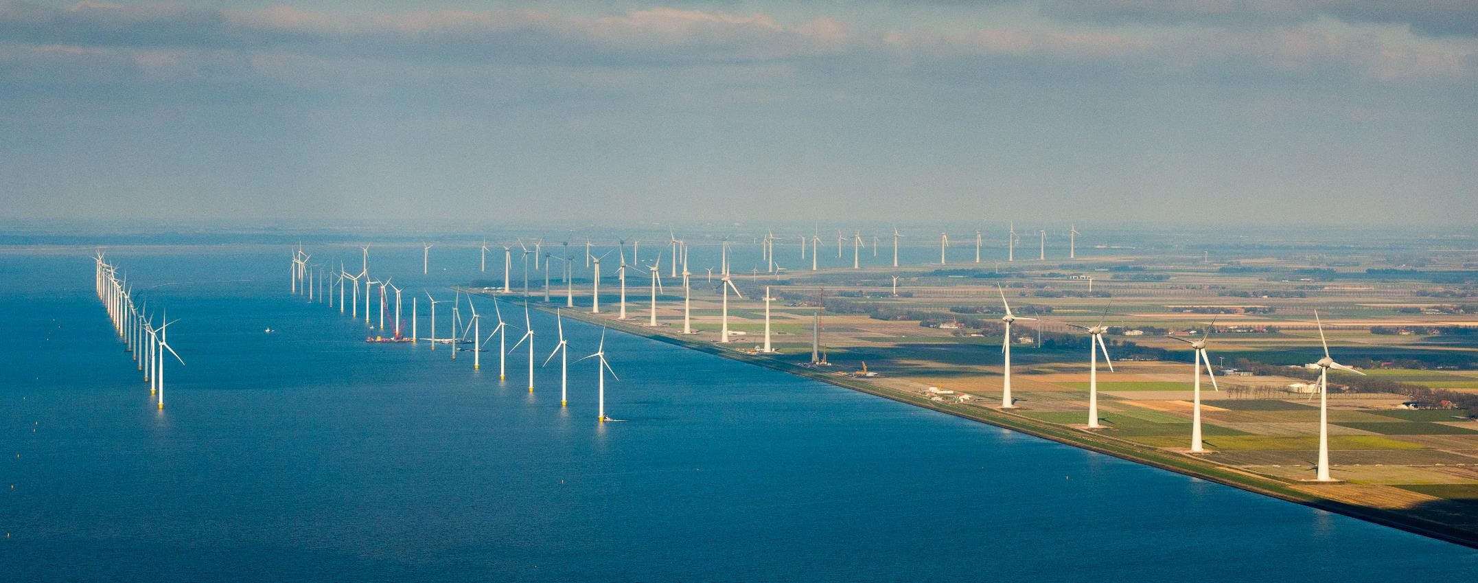 Offshore wind park in the Dutch Lake Ijssel.