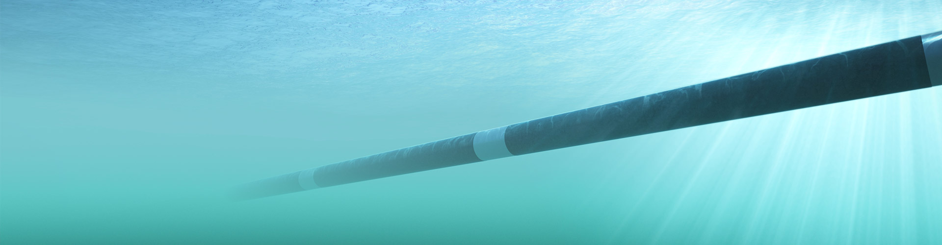 3D illustration of an underwater gas pipeline.