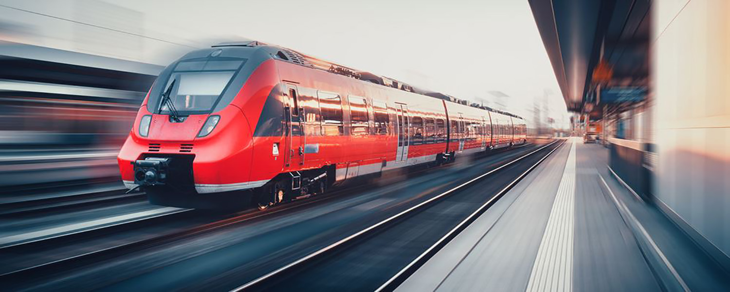 rail vehicle on tracks