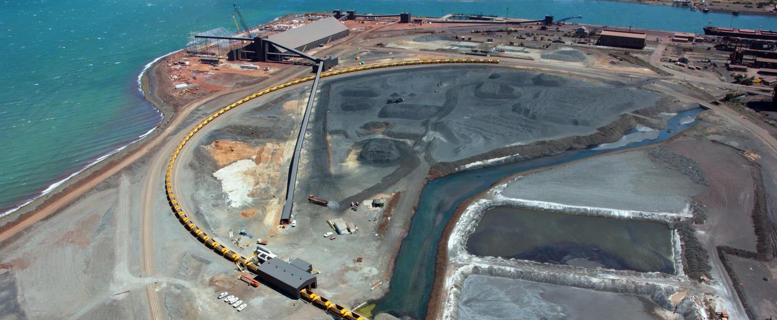 aerial view of port construction