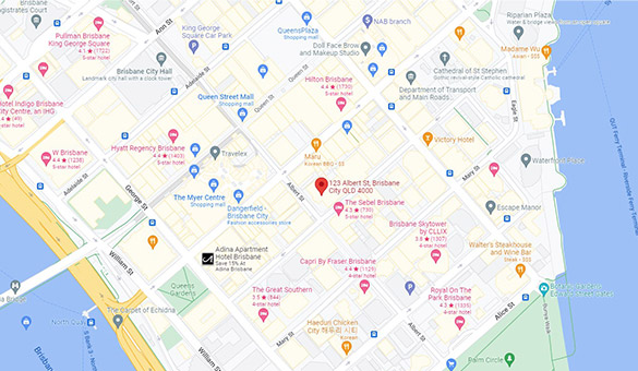 Map showing Advisian Brisbane office location.