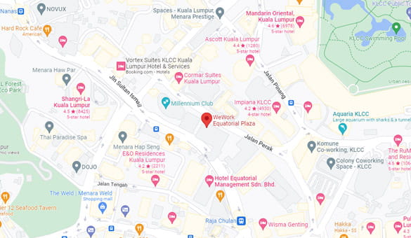 Map showing Advisian and Intecsea office location in Kuala Lumpur.