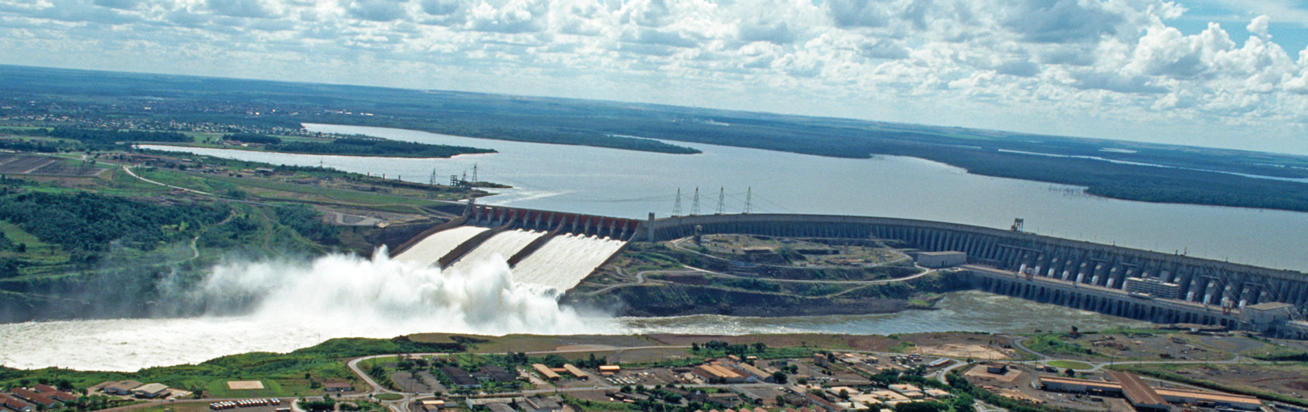 Aerial view of Itaipu, one of the world’s largest hydroelectric dams.