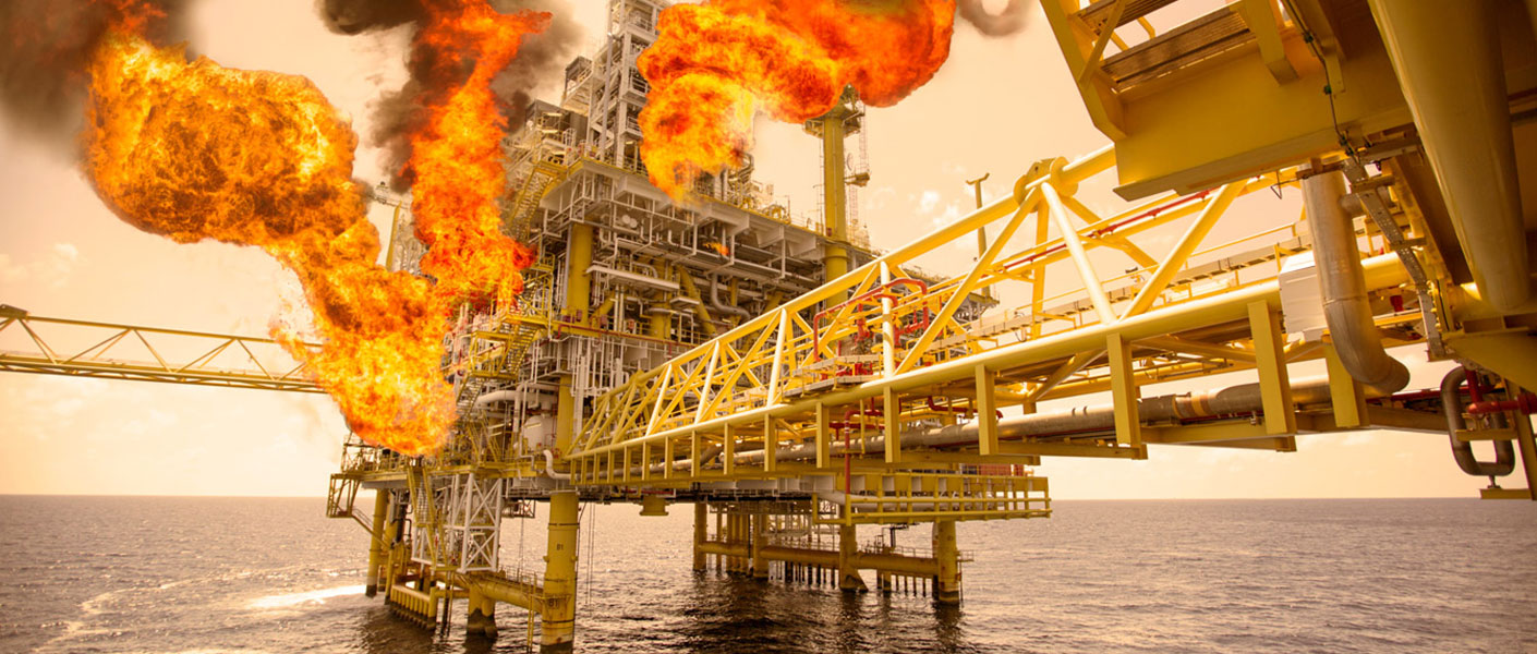 Explosion on offshore oil rig