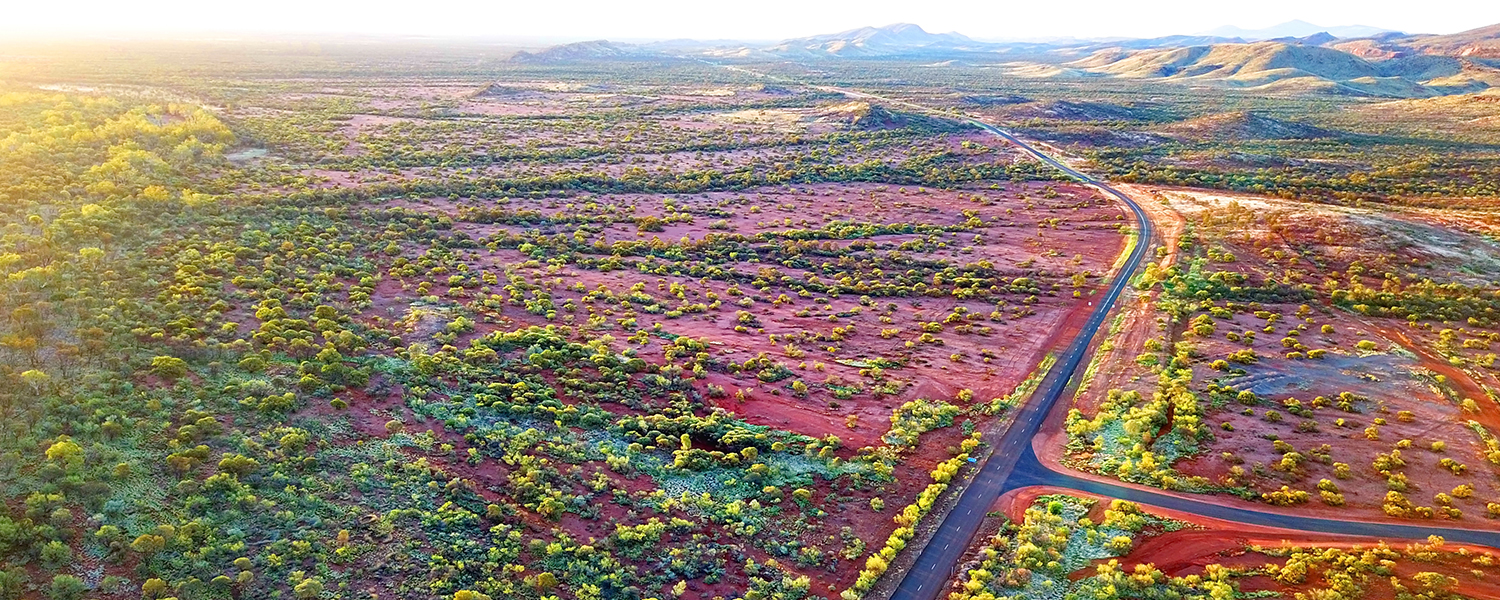 Long winding road in the Australian outback