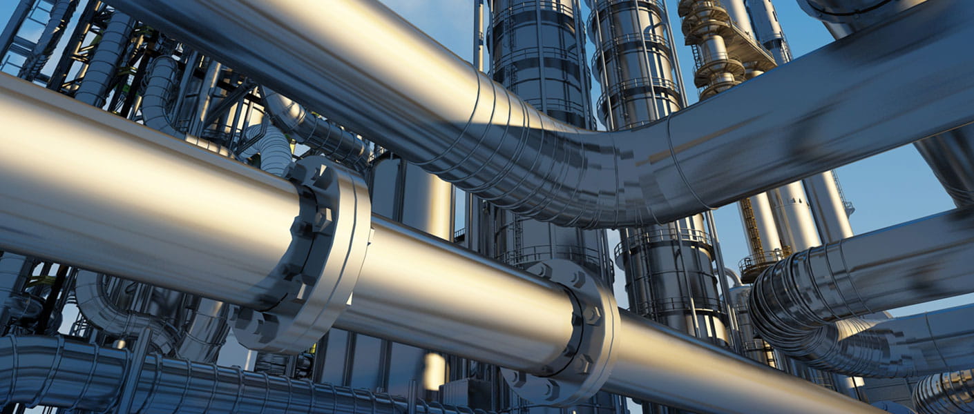 Chemical plant pipes